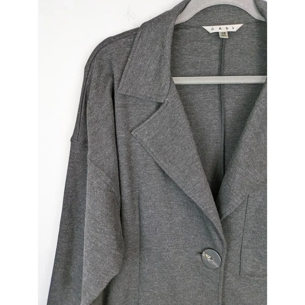 Cabi Coat Lisbon Topper Ponte Classic Neutral Minimalist Gray #994 Size XS